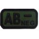 Blood type PVC patch, green AB-