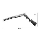 Hunter pin badge, broken shotgun