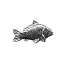 Fisherman pin badge, Carp