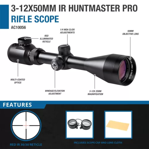 Barska luneta de arma Huntmaster Pro 3-12x50