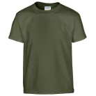 Gildan gyerek póló, military-zöld XL