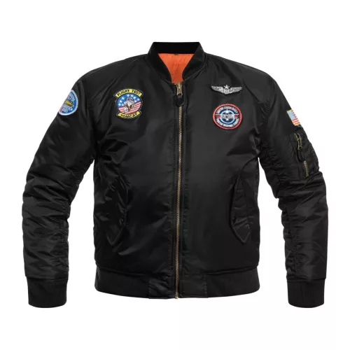 Mil-Tec MA-1 Jacke für Kinder, Schwarz XXS