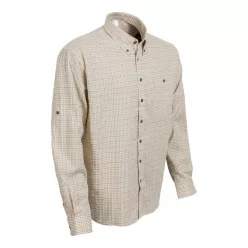 M-Tramp dlhý rukáv károvaná košeľa, biely 3XL