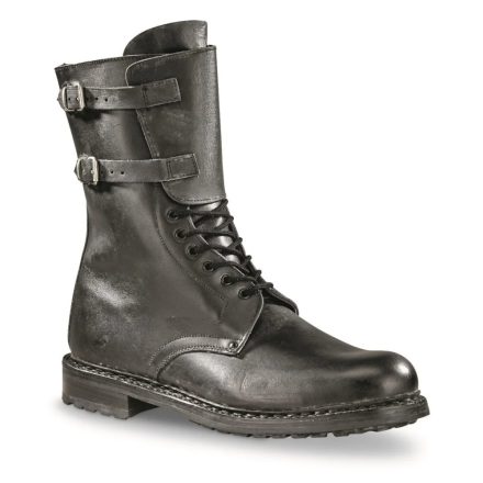 Italian Leather Boots, black 48