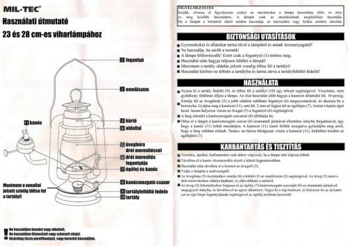 Mil-Tec viharlámpa, zöld 28cm