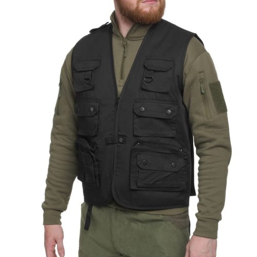 Mil-Tec Safari Weste, Schwarz 4XL