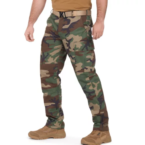 Mil-Tec Slim Fit ripstop BDU nohavice, woodland 2XL