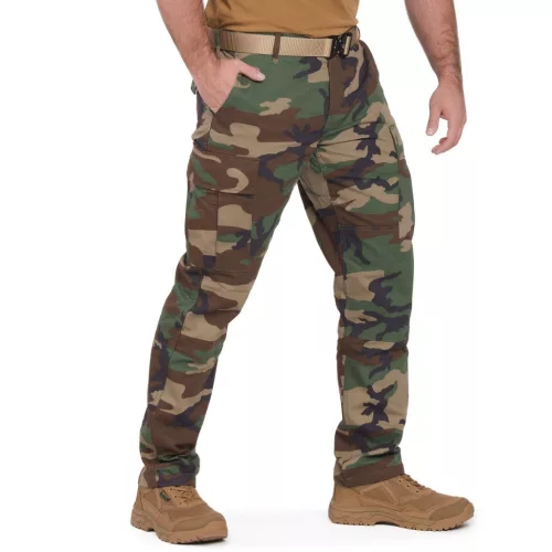 Mil-Tec Slim Fit ripstop BDU nohavice, woodland 2XL