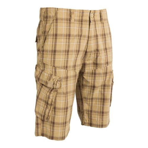 M-Tramp kockás pantaloni scurti, bej 3XL