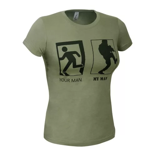 Your man, my man póló, khaki S