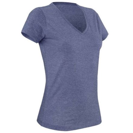 Kariban V-Ausschnitt Frauen T-Shirt, Blau