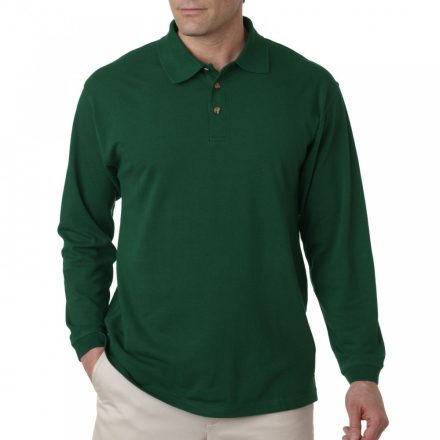 Gildan GI3400 tricou maneca lunga polo, verde inchis