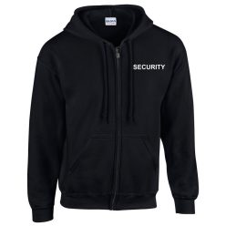 Security Strickjacke mit Kapuze, Schwarz