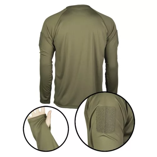 Mil-Tec Quick Dry Tactical Langarmshirt, Grün S
