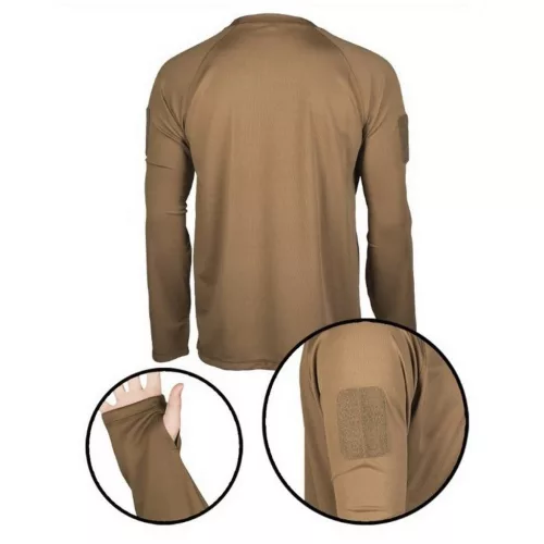 Mil-Tec Quick Dry tactical long sleeve shirt, coyote L