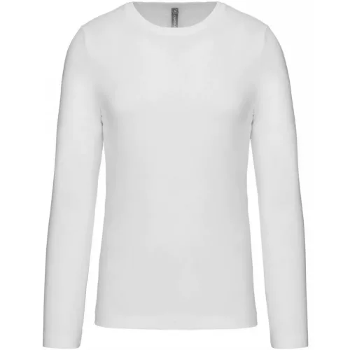 Kariban Langarm-T-Shirt, Weiß