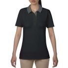 Anvil female pique polo, black/grey