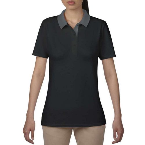 Anvil tricou polo femei, negru/gri S