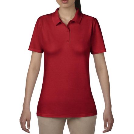 Anvil female pique polo, red S