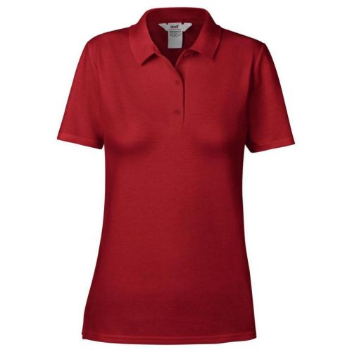 Anvil female pique polo, red S