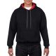 Gildan hooded sweatshirt, black/red