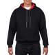 Gildan hooded sweatshirt, black/red