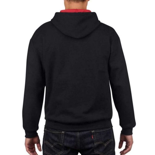 Gildan hooded sweatshirt, black/red