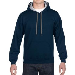 Gildan hooded sweatshirt, blue/grey