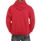 Gildan mikina s kapucňou, červená/sivá 2XL