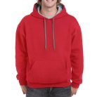 Gildan hooded sweatshirt, red/grey L