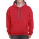 Gildan hooded sweatshirt, red/grey 2XL