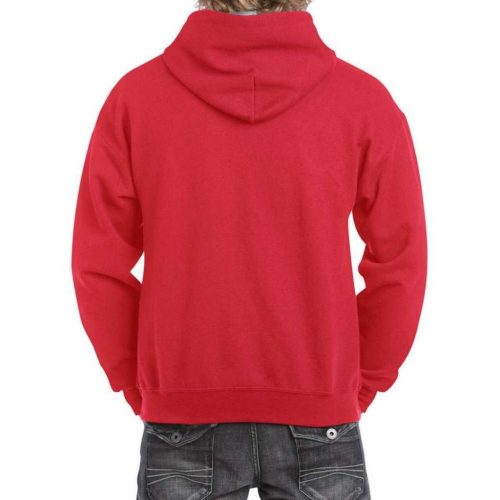 Gildan mikina s kapucňou, červená/sivá