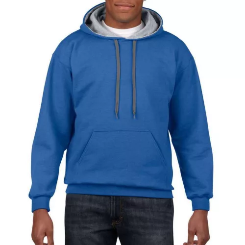 Gildan Pullover mit Kapuze, KönigsBlau/Grau