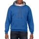 Gildan Pullover mit Kapuze, KönigsBlau/Grau