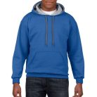 Gildan Pullover mit Kapuze, KönigsBlau/Grau