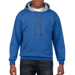 Gildan Pullover mit Kapuze, KönigsBlau/Grau