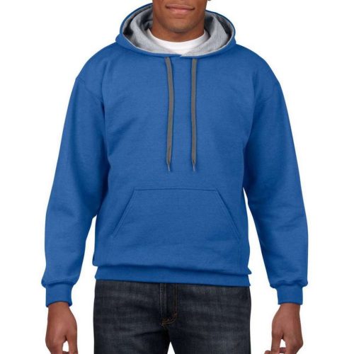 Gildan Pullover mit Kapuze, KönigsBlau/Grau