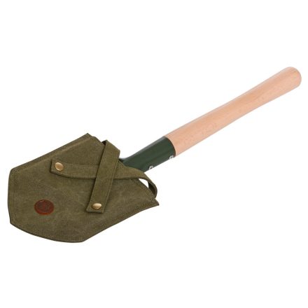 Wooden spade with pouch