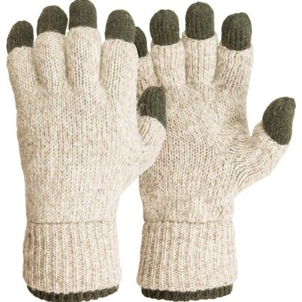 M-Tramp pletené kombinované rukavice, zelená/béžový