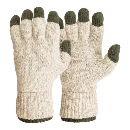 M-Tramp Wollhandschuhe, Grün-Beige XL
