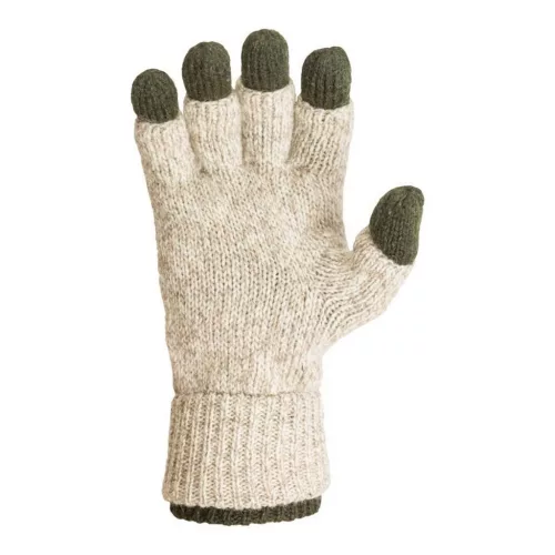 M-Tramp Wollhandschuhe, Grün-Beige XL