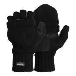 M-Tramp leather palm Winter Mitts, black