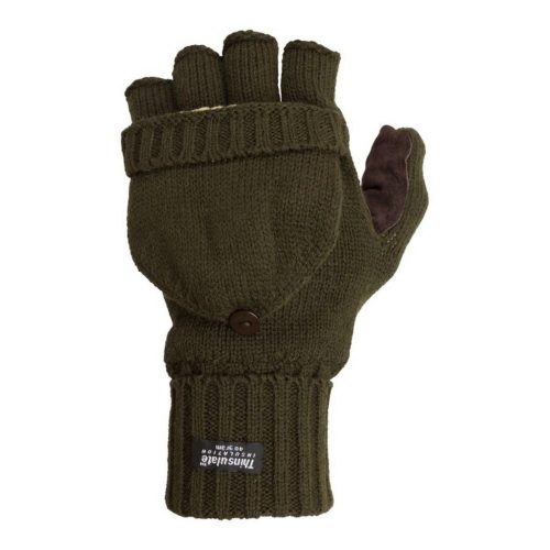 M-Tramp leather palm Winter Mitts, green L