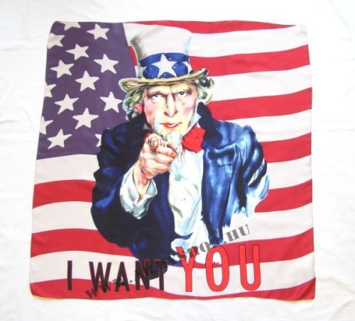 "Uncle Sam" Seidentuch, 90x90 cm