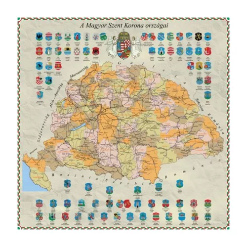 Big Hungary, 64 count silk scarf,  90x90 cm