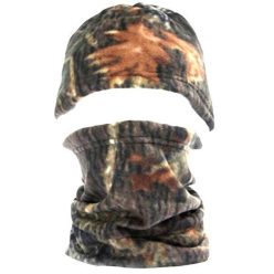 M-Tramp fleece hat & scarf set, hardwood