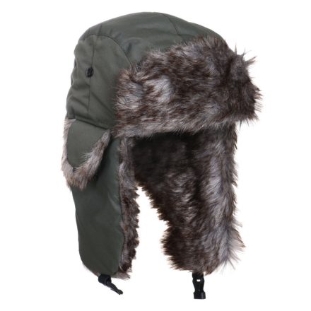 M-Tramp Winter Hat with Synthetic Fur, olive