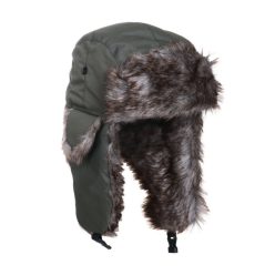 M-Tramp Winter Hat with Synthetic Fur, olive 59 (L)