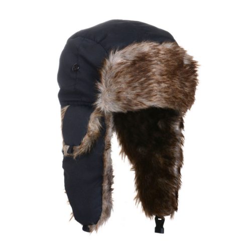 M-Tramp Wintermütze mit Kunstpelz, Schwarz 61