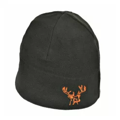 Fleece Mütze, grün/Hirsch